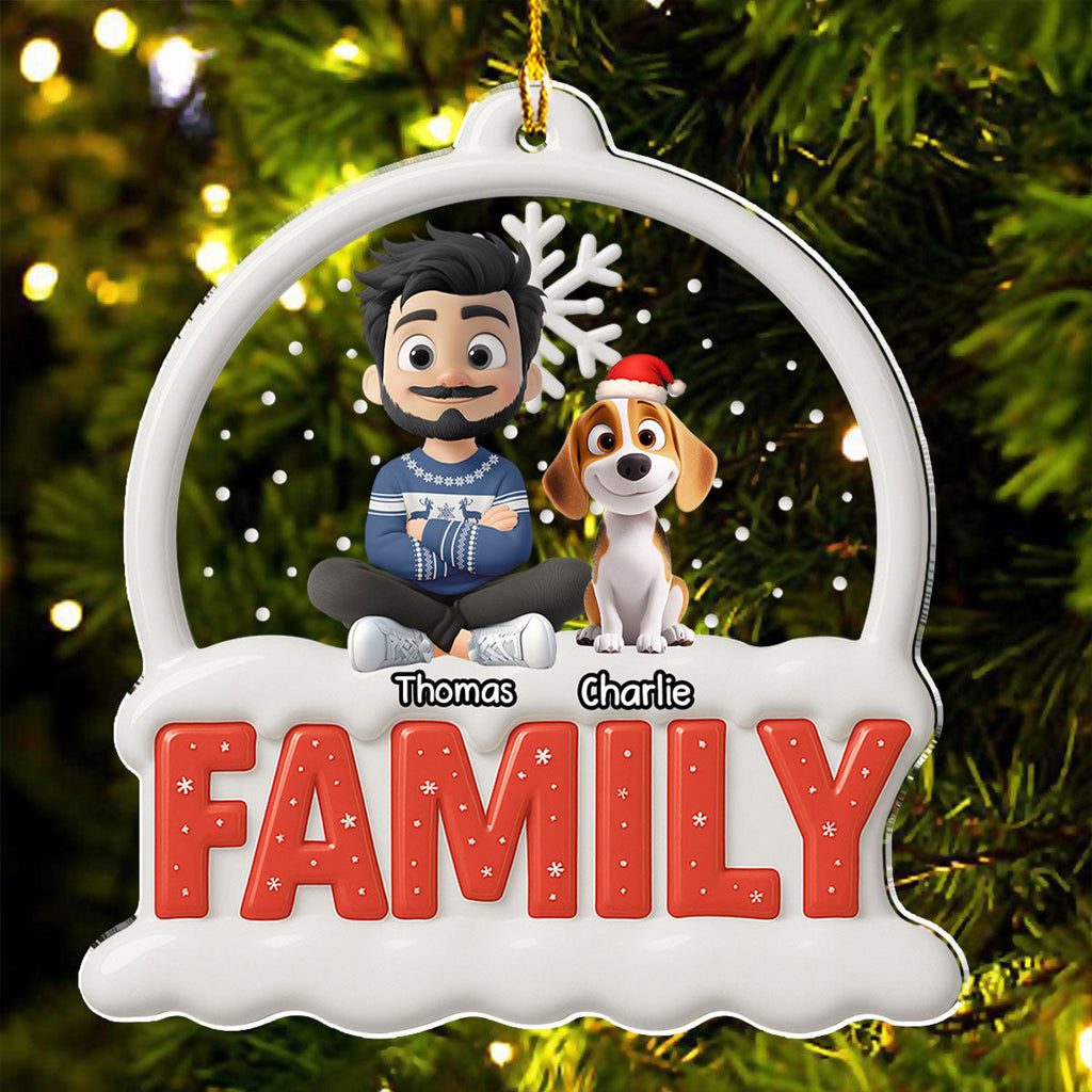 Custom Family Ornament, Christmas Gift for Family Members •  Together Forever Round Version - Personalized 3D Effect Acrylic Ornament