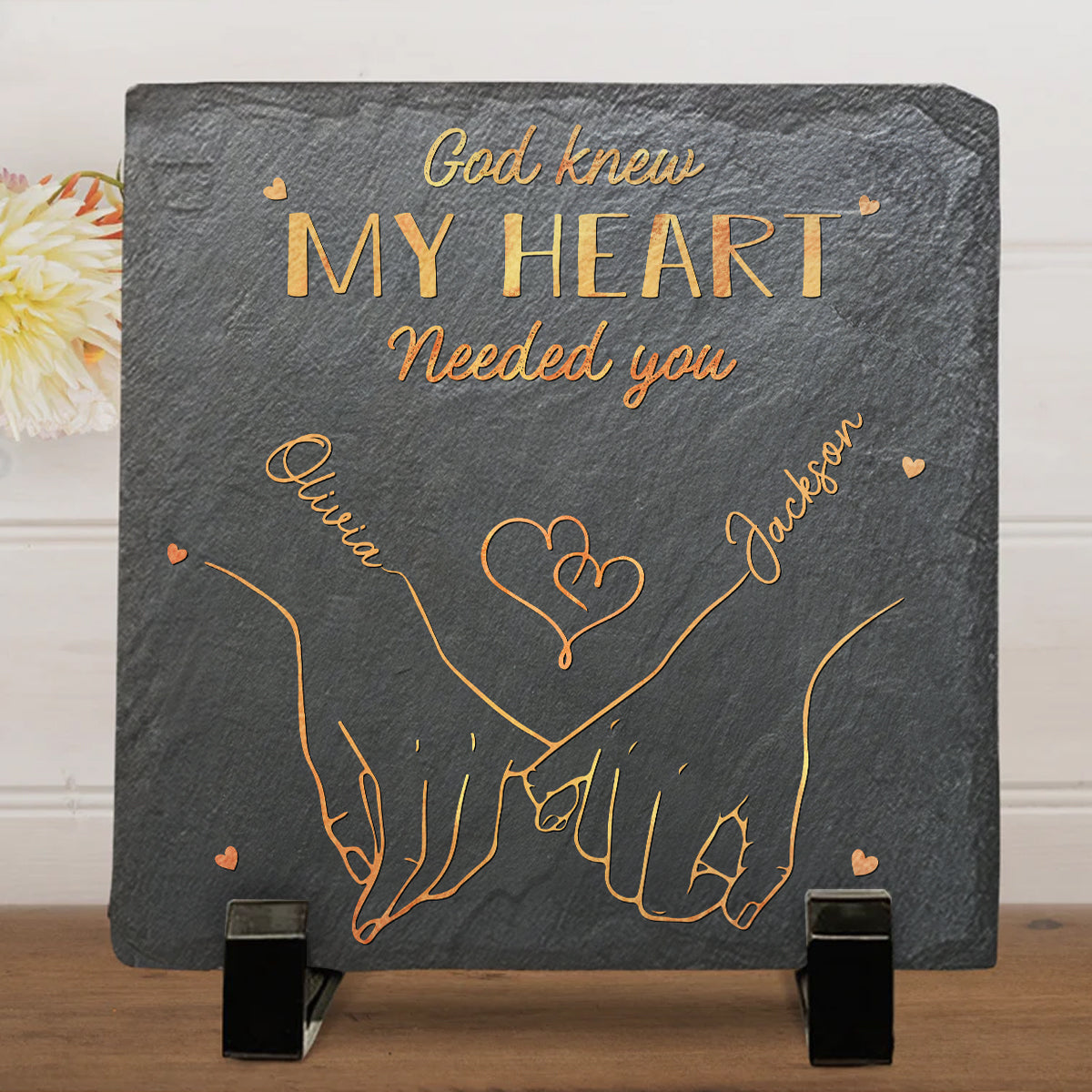 My Heart Is Perfect Because You Are Inside - Personalized Square Shaped Stone