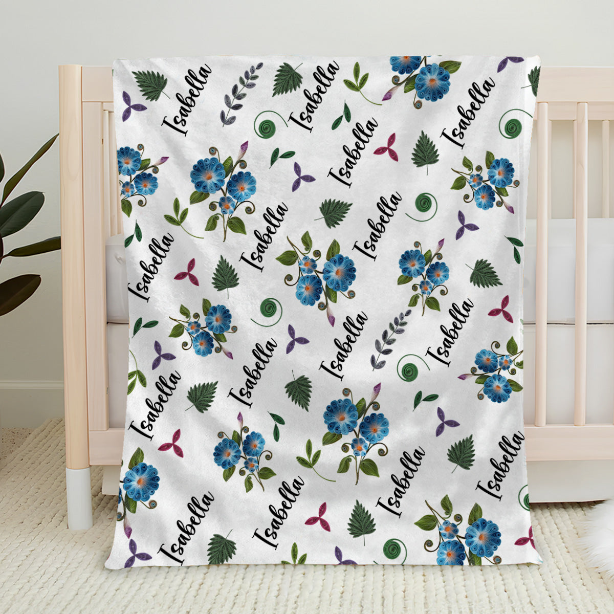 Wildflower Love - Personalized Fleece Blanket