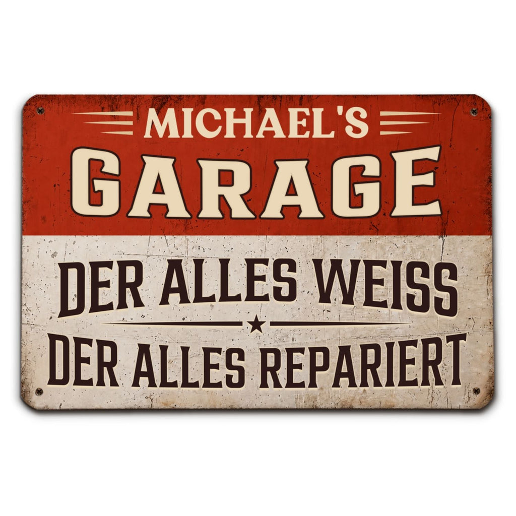 Custom Couple Anniversary Wall Decor Keepsake Gift • Alleswisser Allesreparierer – Personalisiertes Metallschild