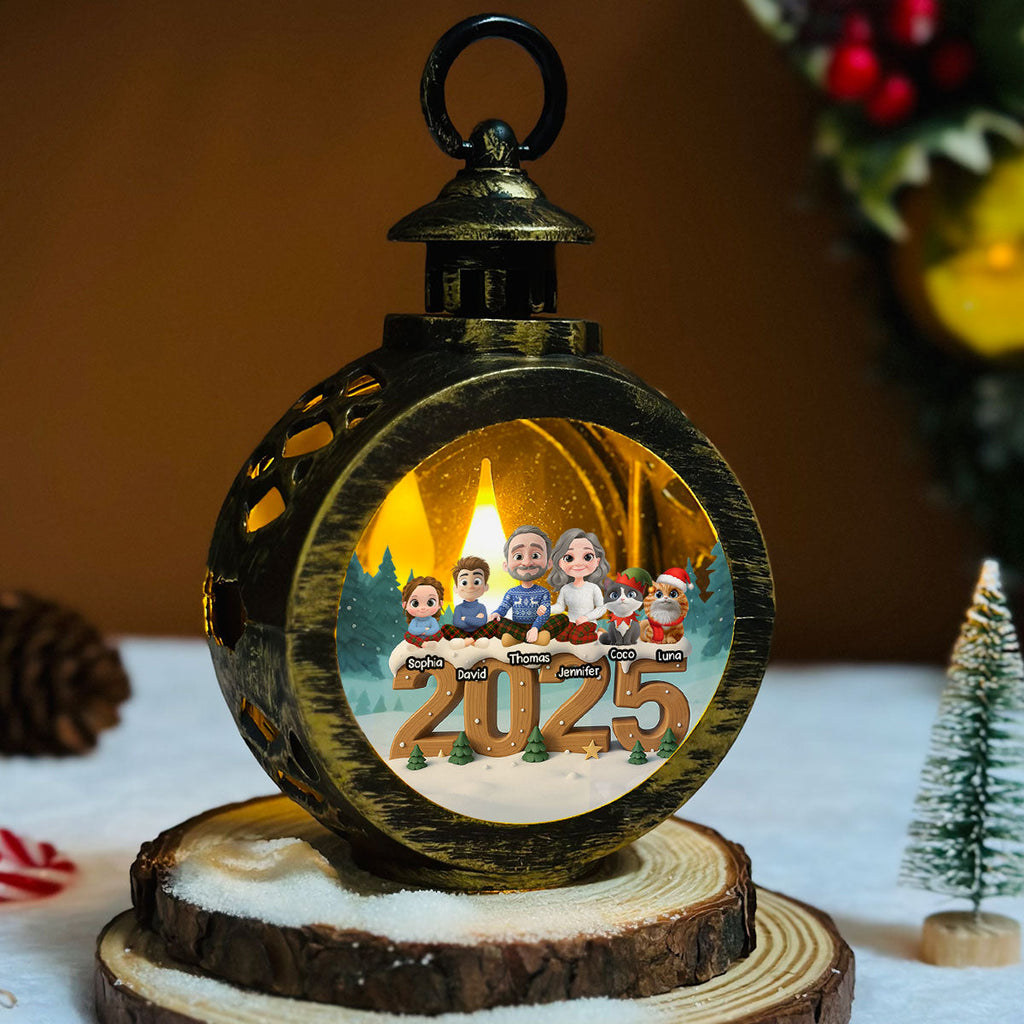 Custom Family Christmas Gifts, Holiday Decor • As A Family Now With Cats - Personalized 3D Effect Christmas Lantern
