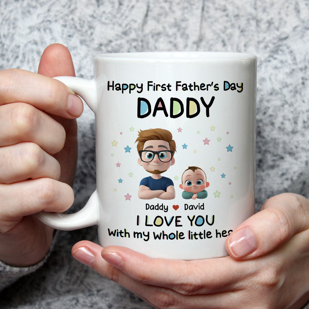 Custom First Father's Day, Christmas Gift for New Dad • Little Baby - Personalized Coffee Mug