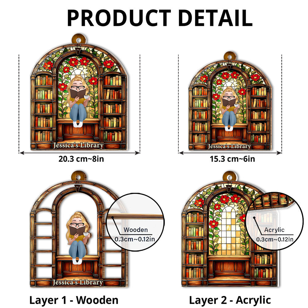 Custom Christmas Hanging Decor, Birthday Housewarming Gift For Book Lovers • I Am A Bookworm - Personalized Suncatcher