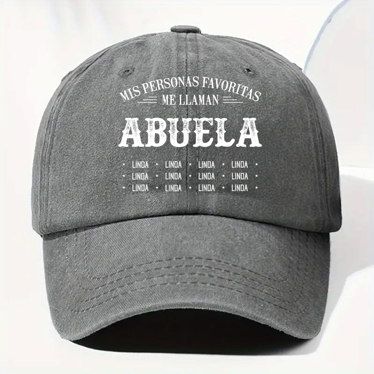 Custom Christmas Headwear Birthday Gifts for Grandma • Mis Personas Favoritas Me Llaman Nana - Gorra de Mezclilla Vintage Lavada Personalizada