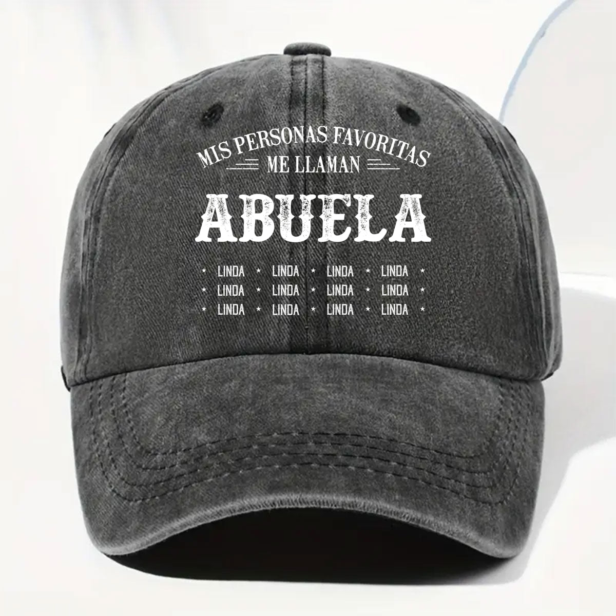 Custom Christmas Headwear Birthday Gifts for Grandma • Mis Personas Favoritas Me Llaman Nana - Gorra de Mezclilla Vintage Lavada Personalizada