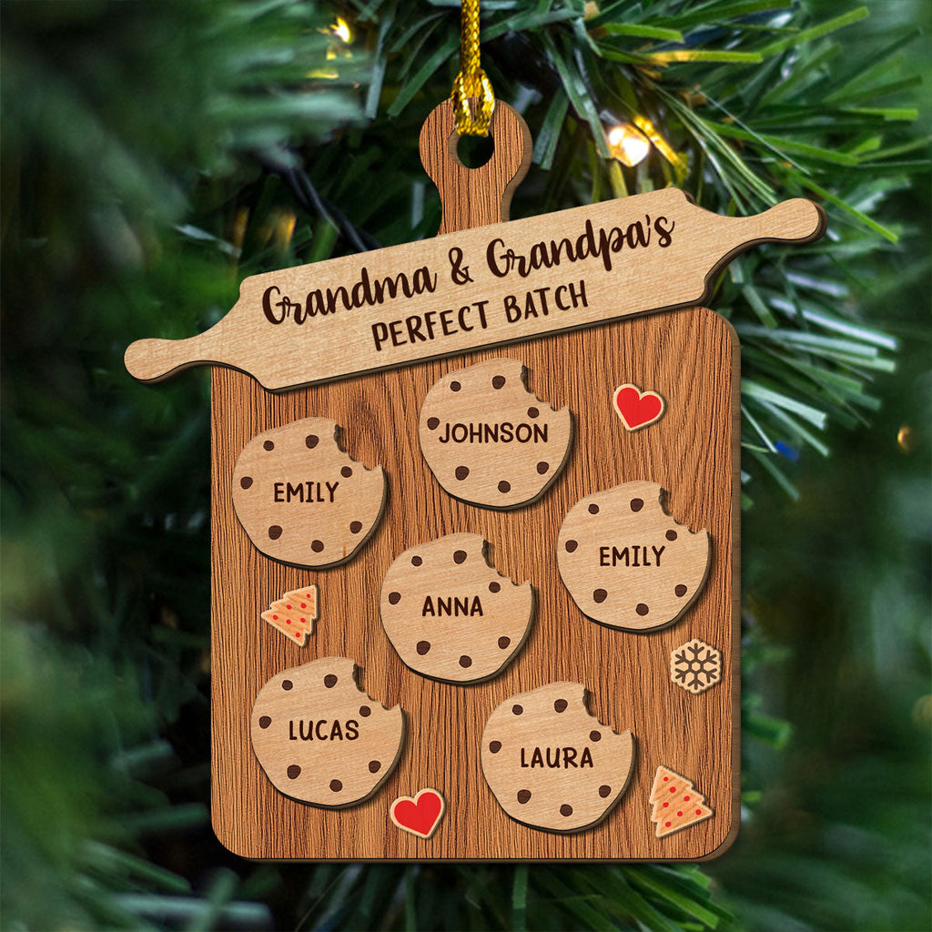 Custom Family Ornament, Christmas Gift for Family Members •  Perfect Batch Parents - Personalized Freeshape 2-Layered Wood Ornament