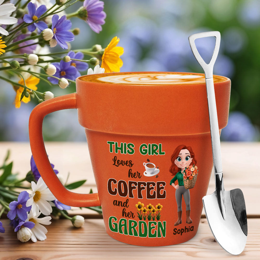 Custom Christmas & Birthday Keepsake Gift • Coffee And Garden Lover - Personalized Plant Pot Mug