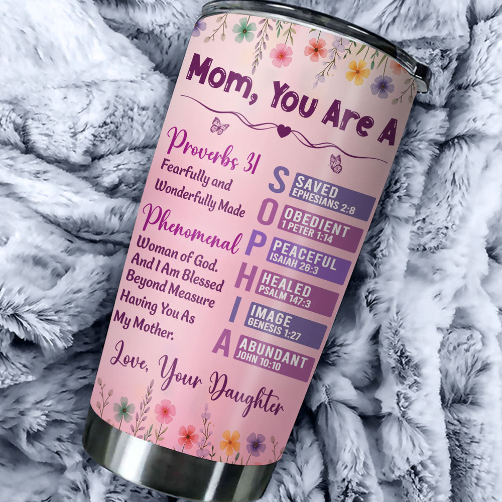 Custom Christmas Birthday Gifts For Mom • Fearfully And Wonderfully Made - Personalized Tumbler