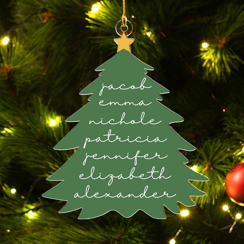 Custom Family Ornament, Christmas Gift for Family Members •  Family Cute Christmas Tree - Personalized Acrylic Ornament