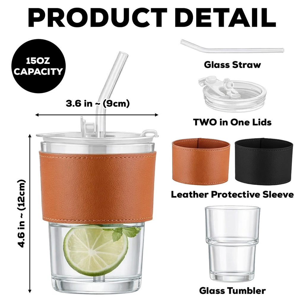 Birth Flower - Personalized Leather Glass Cup