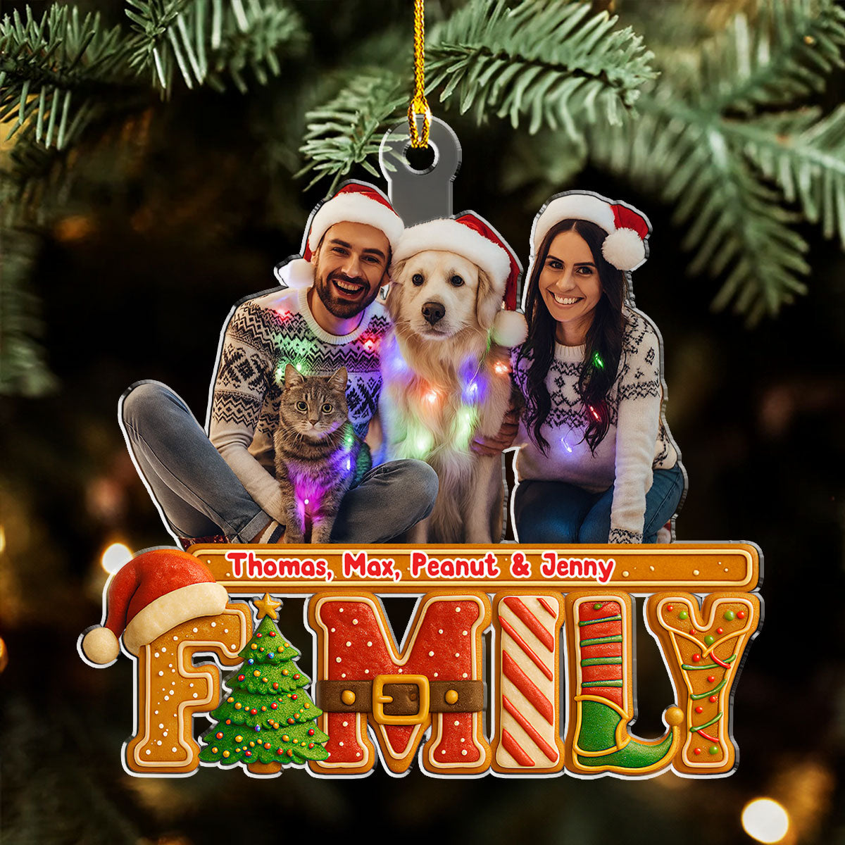 Custom Photo Family Ornament, Christmas Gift for Family Members • Our Christmas Laughter Photo - Personalized Acrylic Ornament