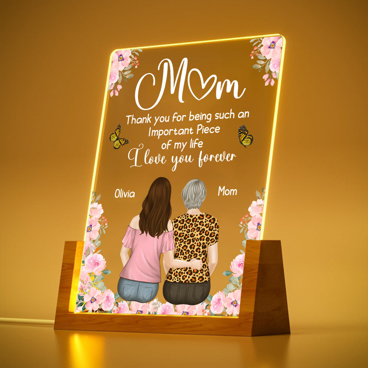 Custom Gift for Mom Grandma, Mother's Day Birthday • Mother And Daughter - Personalized Night Light