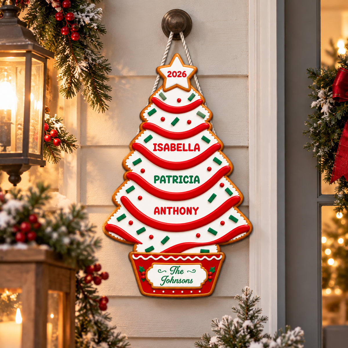 Frosted Family Tree - Personalized Wood Sign