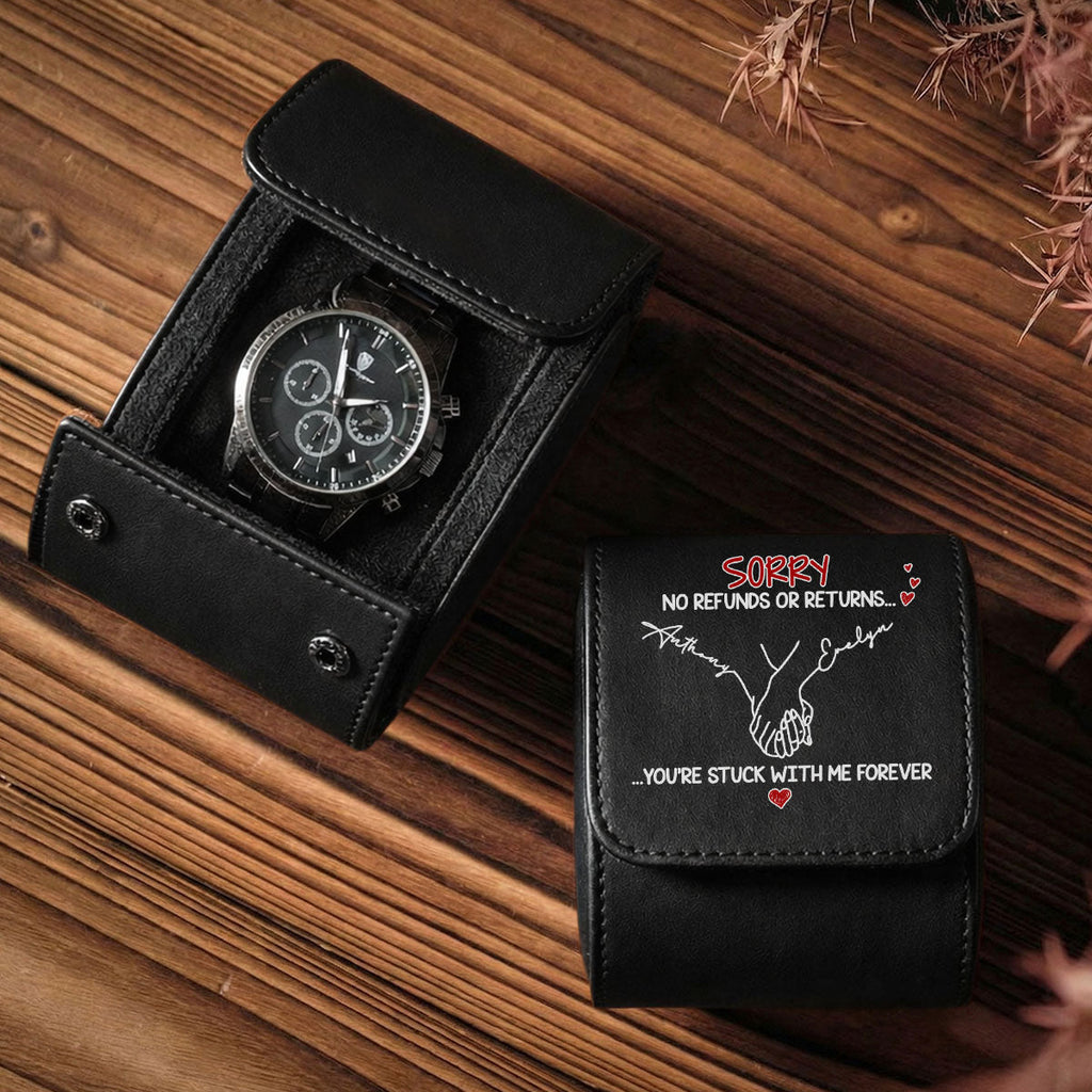 Stuck With Me - Personalized Leather Watch Case