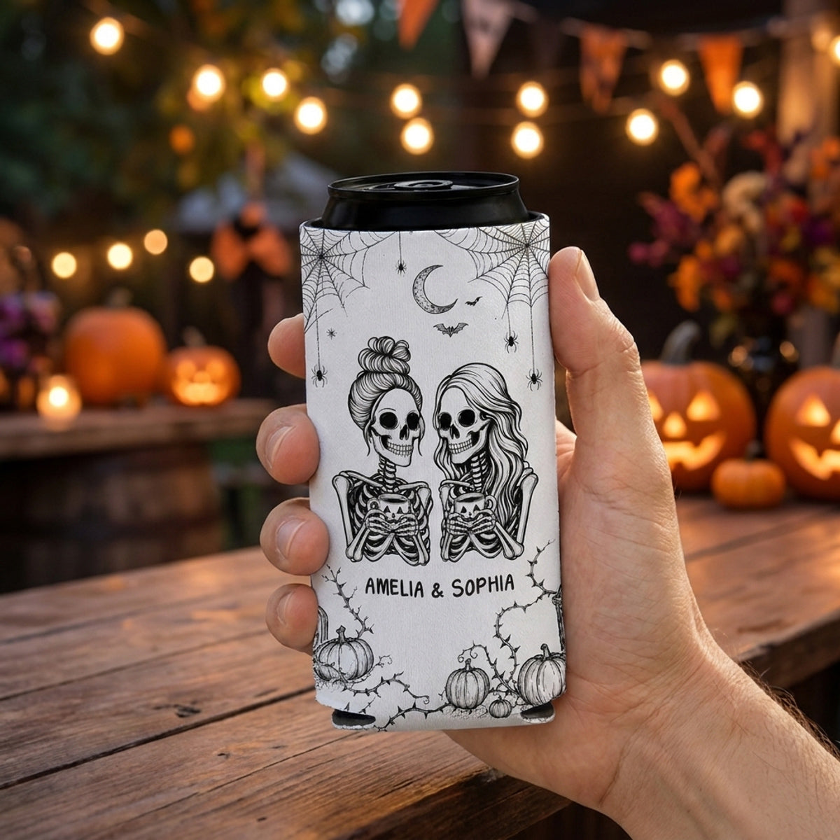 Partners in Fright - Personalized Skinny Can Cooler