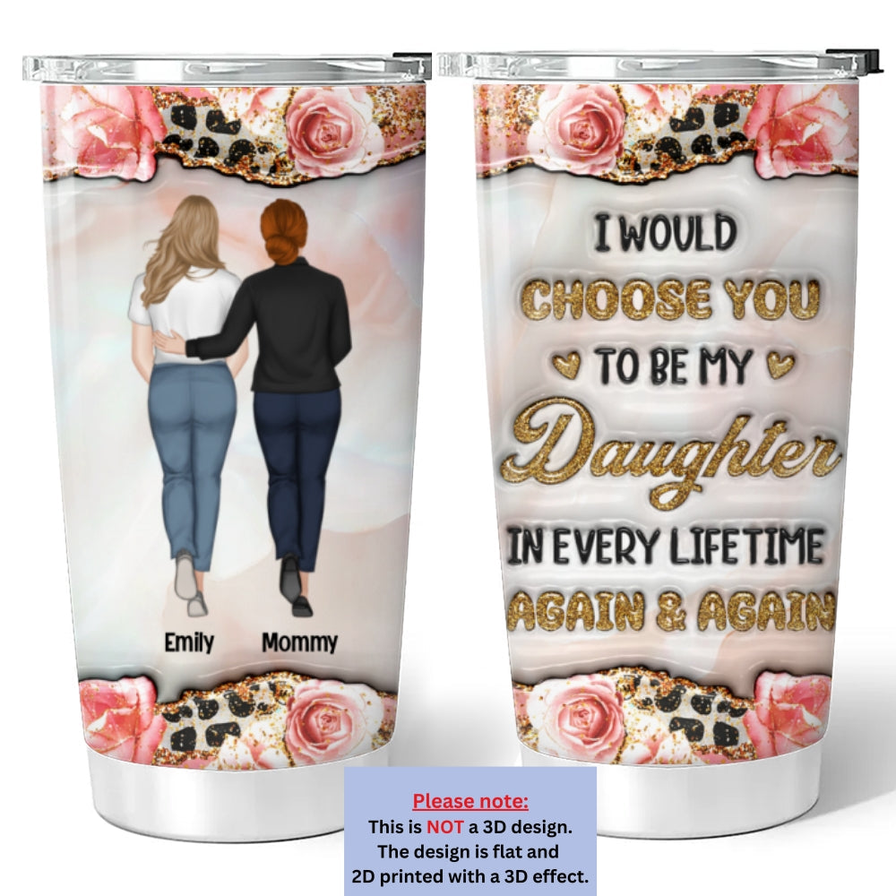 Custom Christmas Birthday Gifts For Daughter • My Heart My Daughter - Personalized 3D Inflated Effect Tumbler