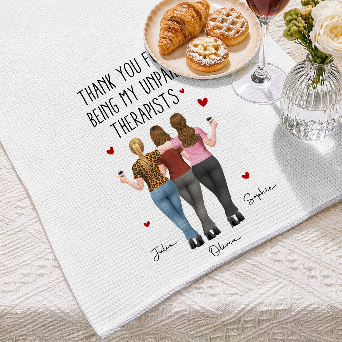 Unpaid Therapist Duo - Personalized Kitchen Towel