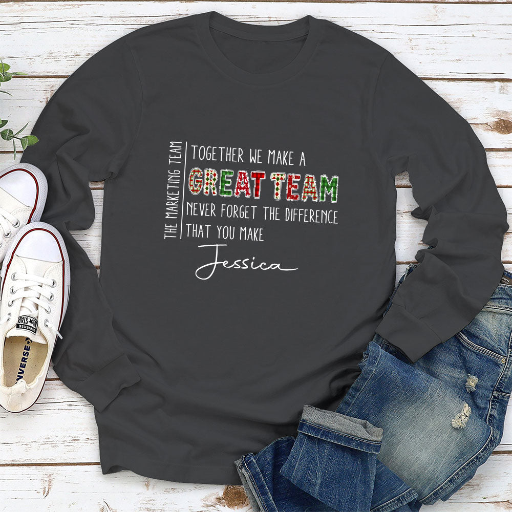 Custom Coworker, Christmas & Birthday Team Appreciation Gift • Teamwork Makes The Dream Work - Personalized Shirt