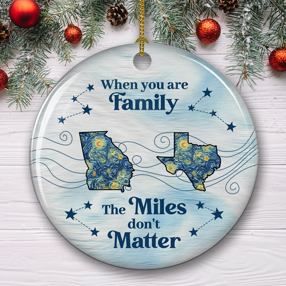 Custom Family Ornament, Christmas Gift for Family Members •  Home Is Love - Personalized Ceramic Ornament