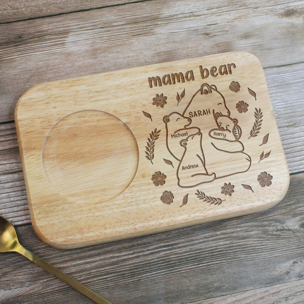 Our Mama Bear - Personalized Wooden Treat Board