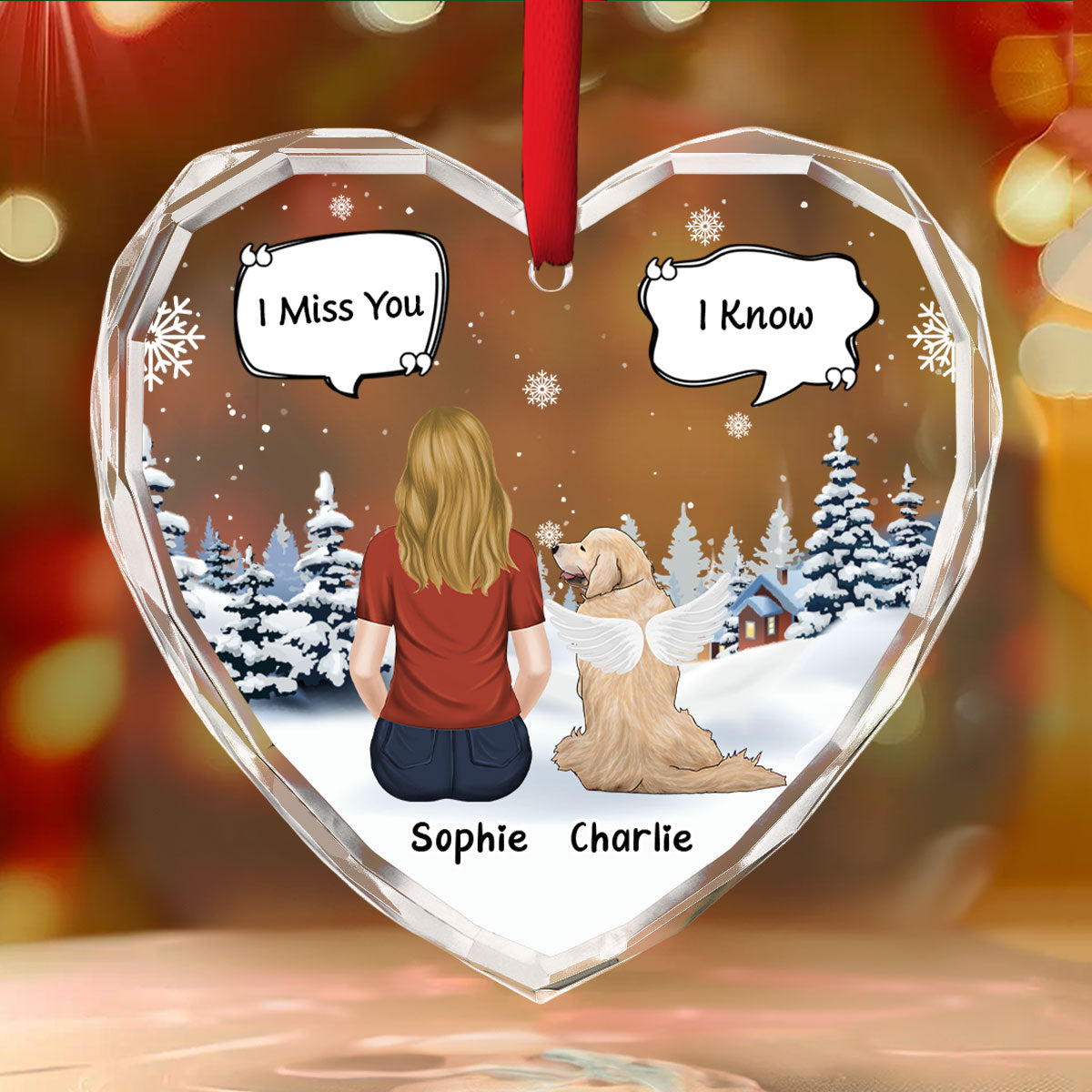 Custom Keepsake Christmas Ornament •  Missing You Every Season - Personalized Glass Ornament
