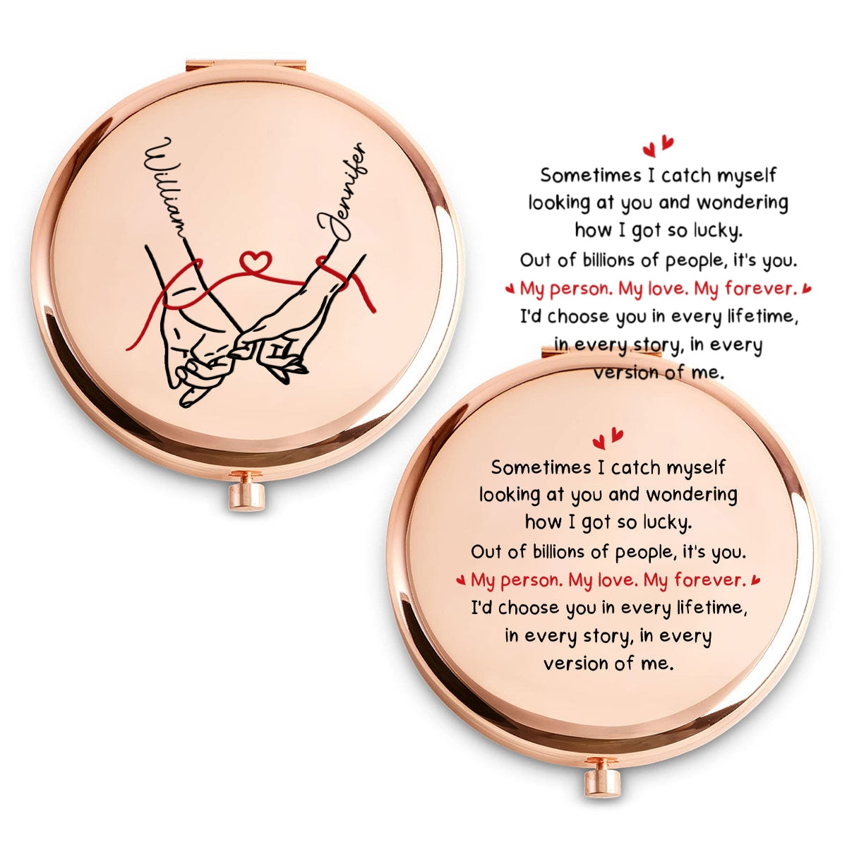 How Lucky I Am - Personalized Compact Mirror