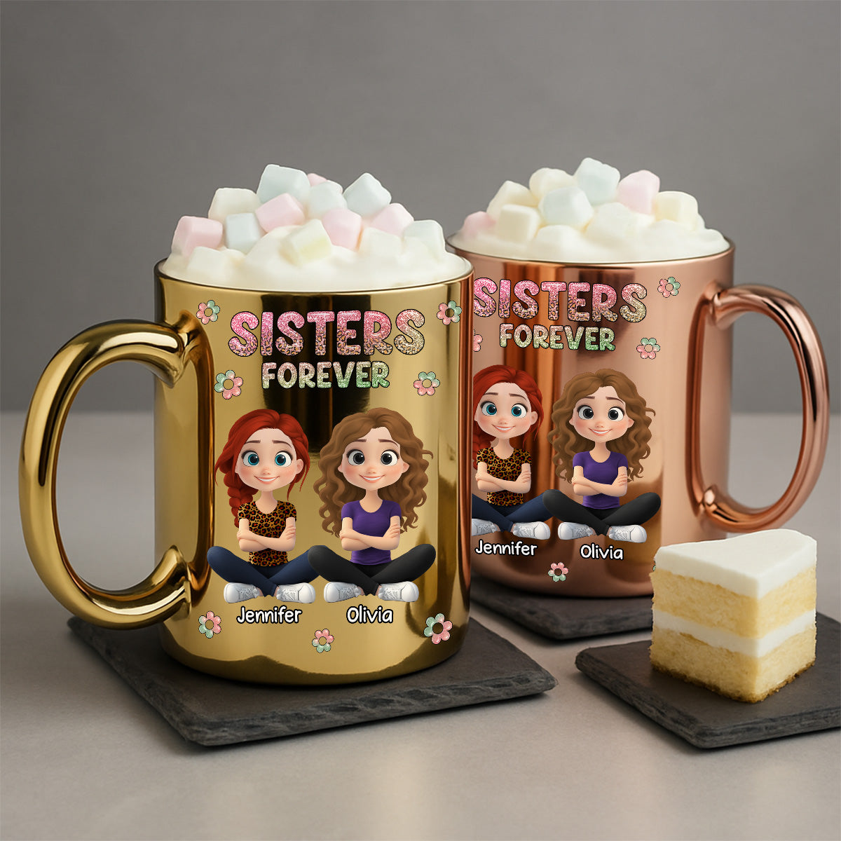 Custom Christmas & Birthday Gift for Brother & Sister • Always My Bestfriend - Personalized Metallic Mug
