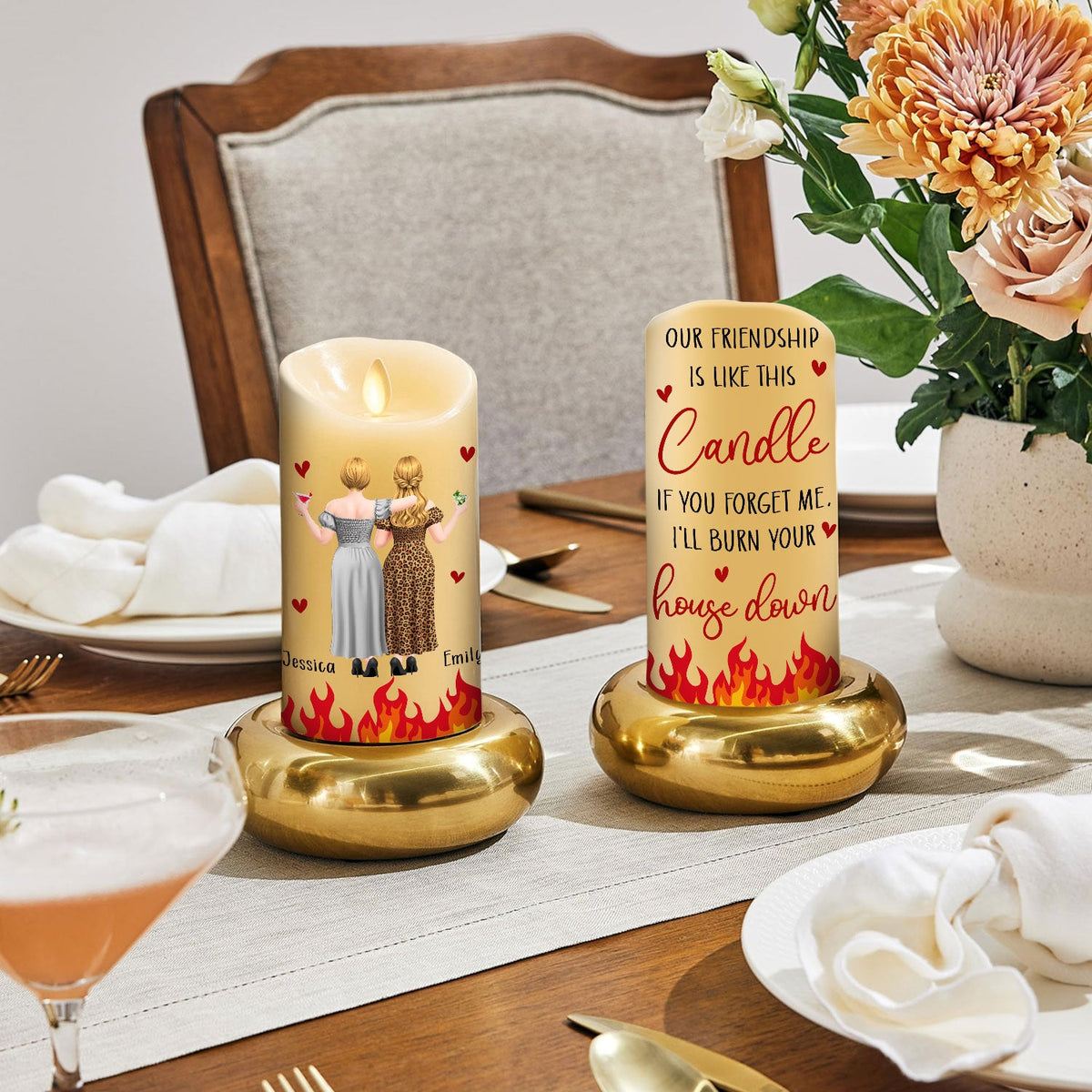Bestie Fire Warning - Personalized LED Candle
