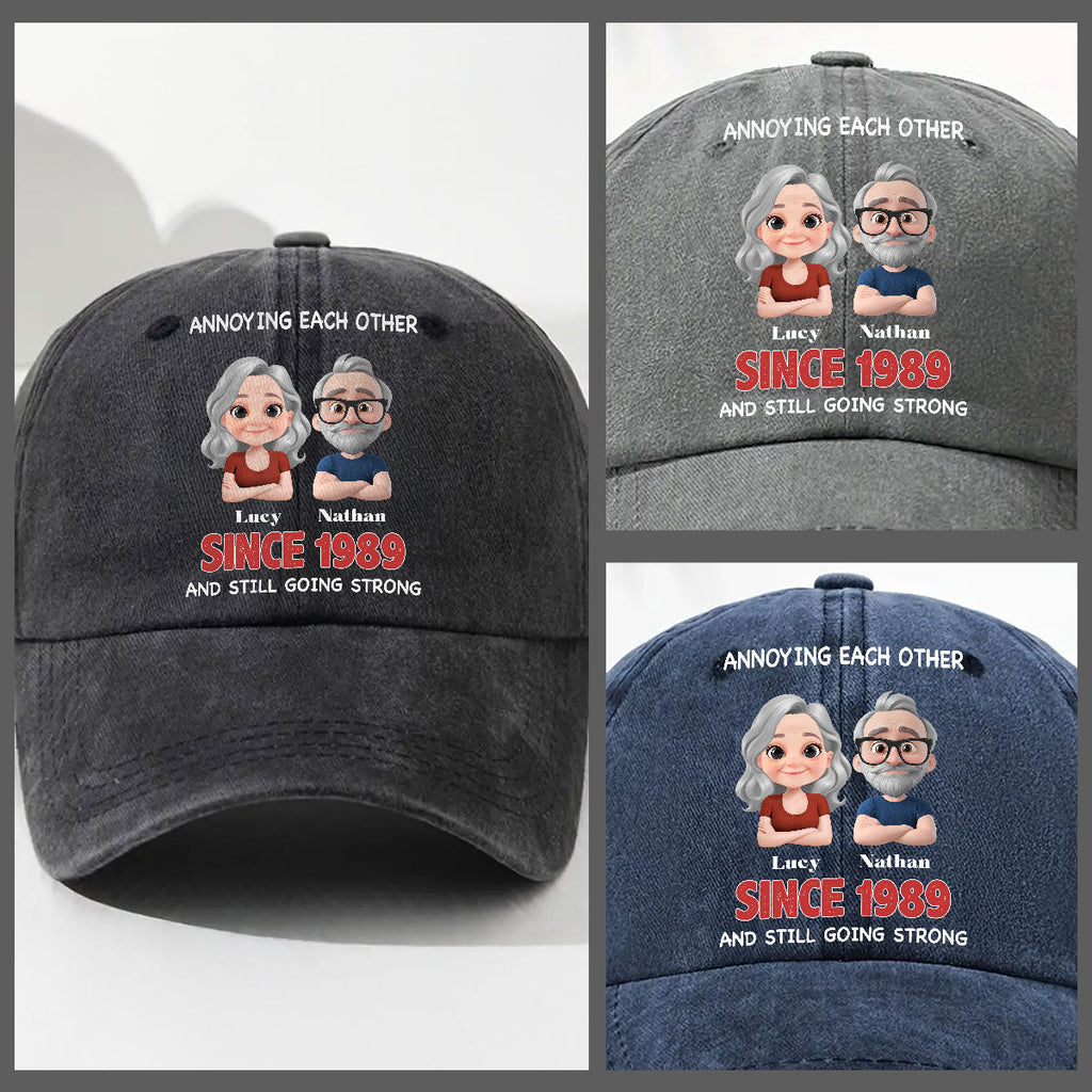 Together Forever - Personalized Vintage Washed Denim Cap