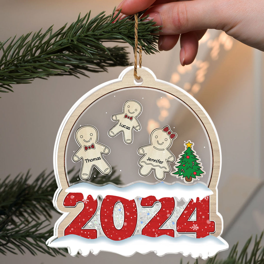 Custom Family Ornament, Christmas Gift for Family Members •  Family Love Grows Warmer At Christmas - Personalized Acrylic Shaker Ornament