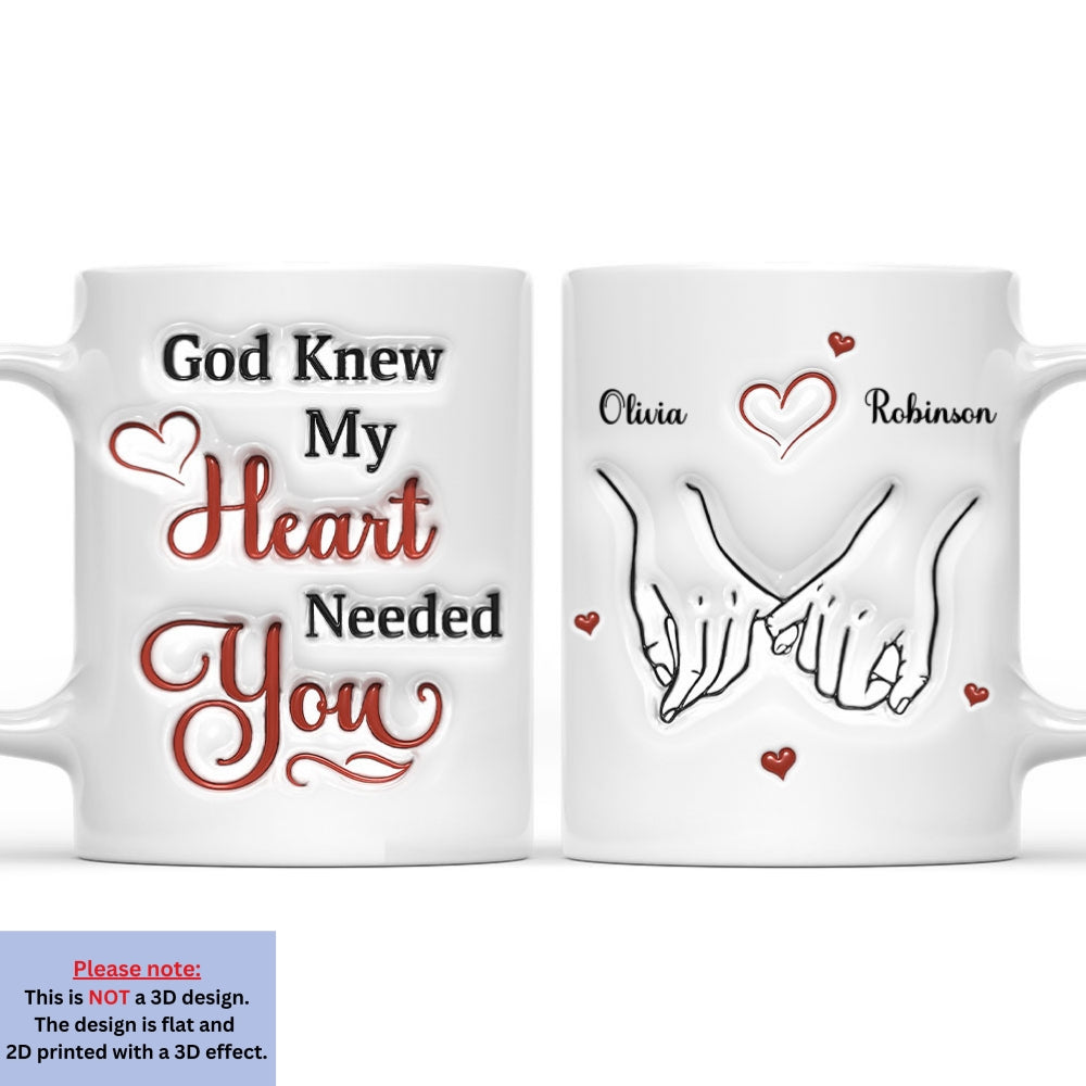 Custom Anniversary Keepsake Gifts For Couple • My Heart Needs You - Personalized 3D Effect Mug