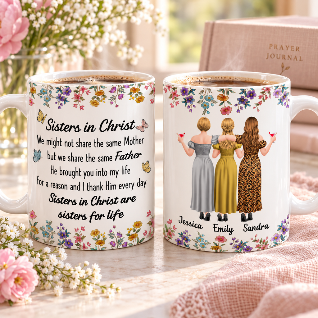Custom Best Friend, Christmas & Birthday Friendship Keepsake Gift • Grace Brought Us - Personalized Coffee Mug
