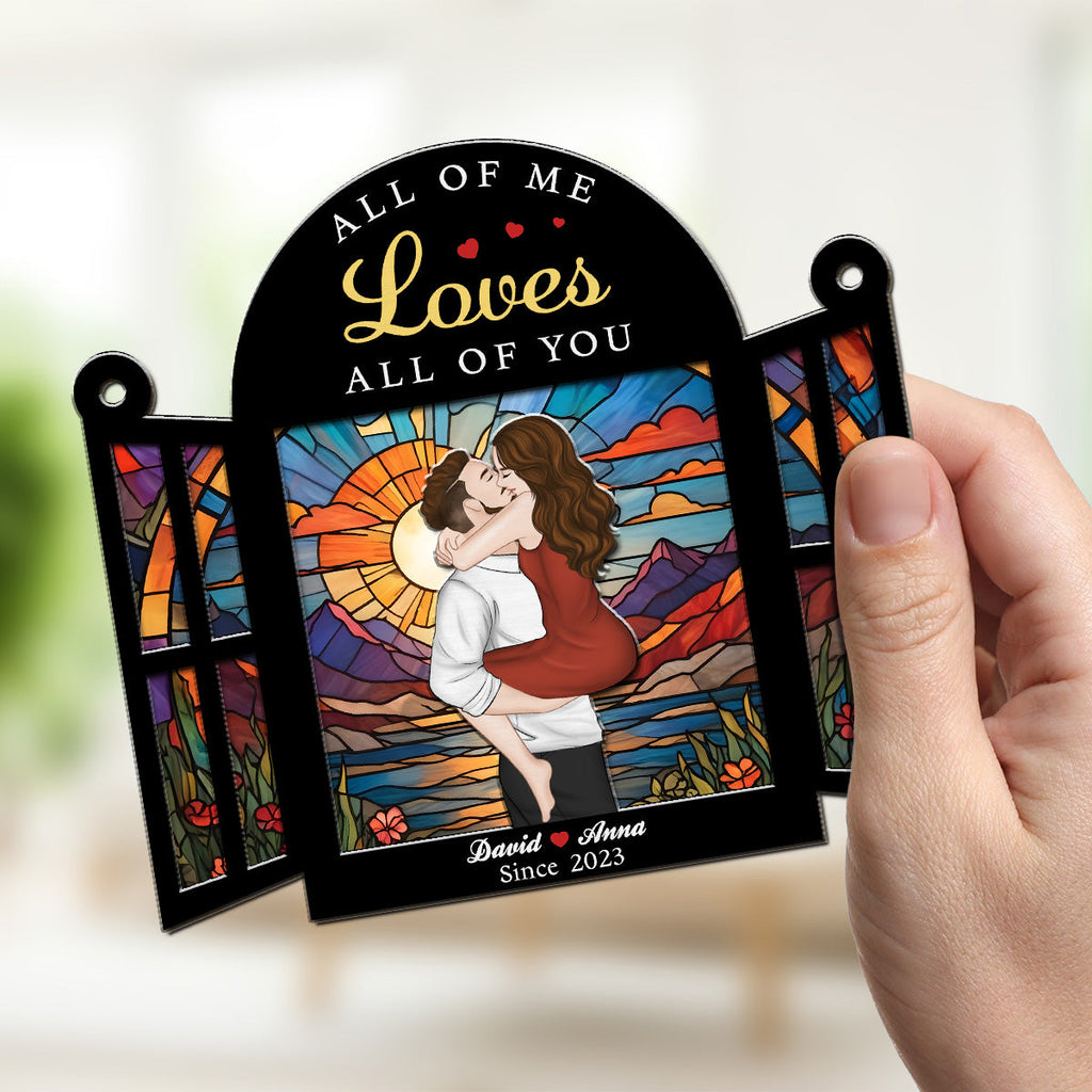 Custom Couple Hanging Decor, Anniversary Valentine's Day Gifts • All Of Us - Personalized Suncatcher