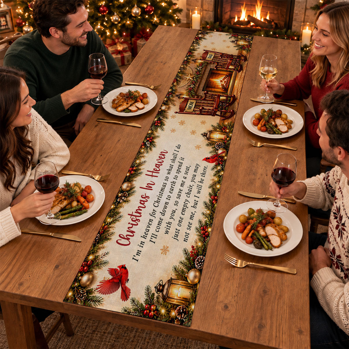 Forever In Our Hearts - Personalize Table Runner