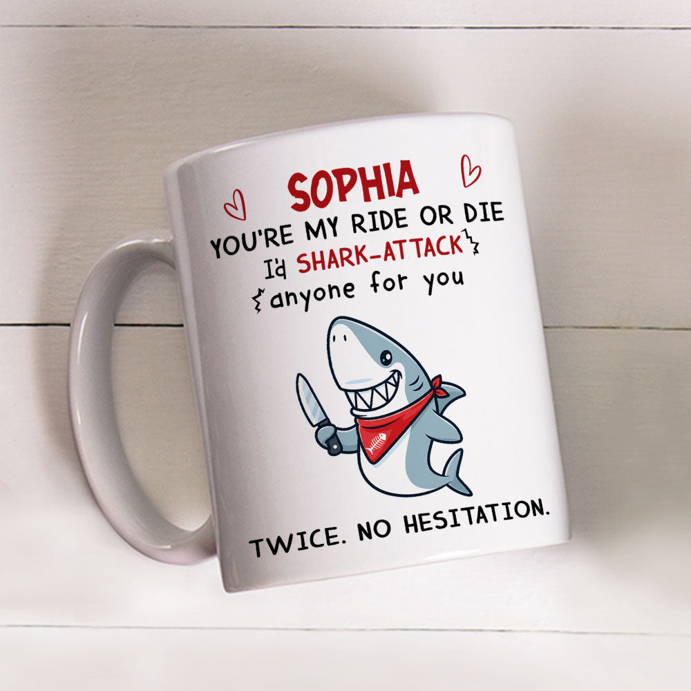 Custom Best Friend, Christmas & Birthday Friendship Keepsake Gift • Shark Attack Anyone For You - Personalized Coffee Mug