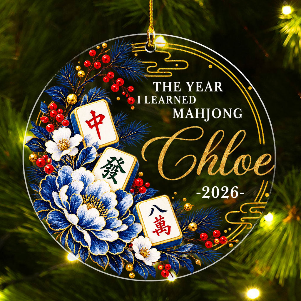 Custom Friendship Christmas Ornament, Best Friend Gift •  Mahjong Christmas - Personalized Acrylic Ornament