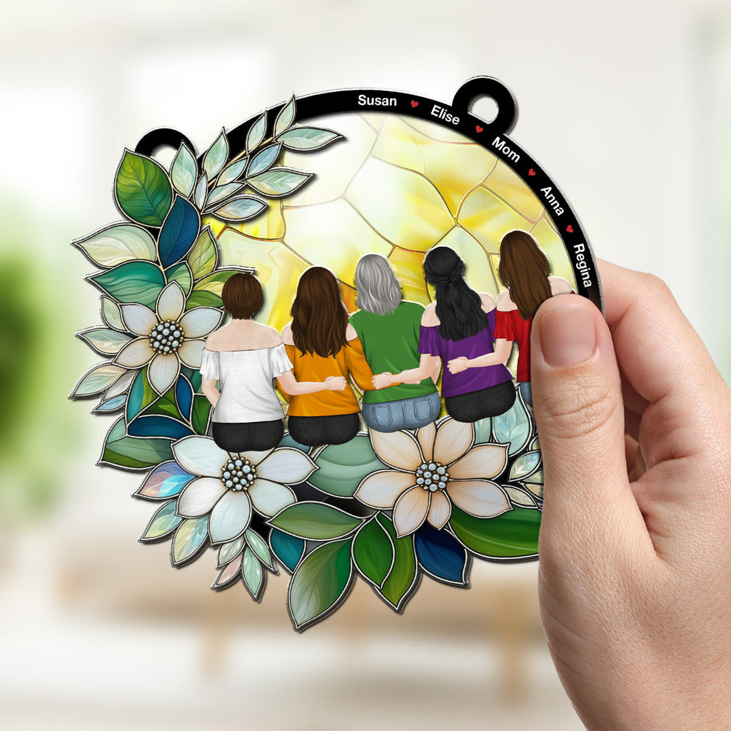 Custom Hanging Decor for Mom Daughter, Mother's Day Gifts • Mother And Daughter Always Connected - Personalized Suncatcher