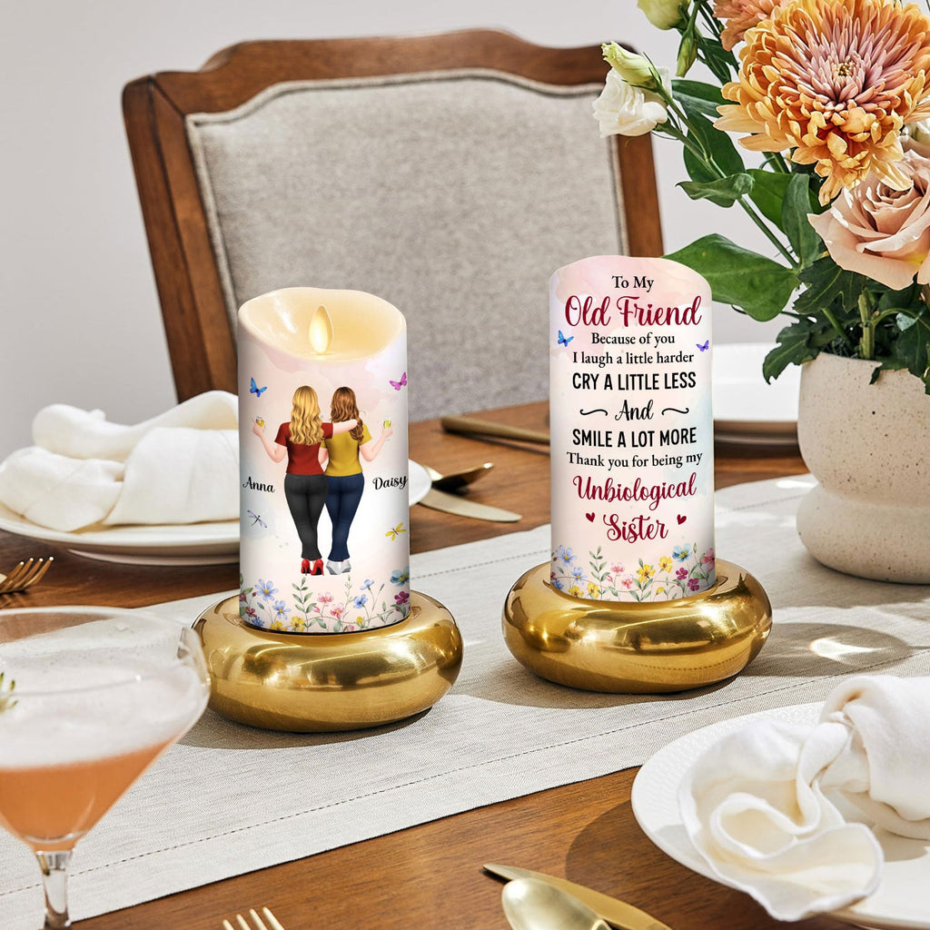 Old Friend Unbiological Sister - Personalized LED Candle