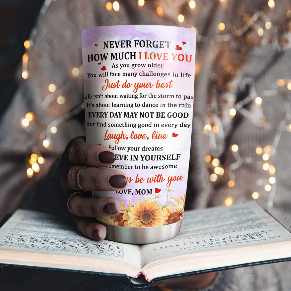 Custom Christmas Birthday Gifts For Daughter • How Much I Love You - Personalized Tumbler
