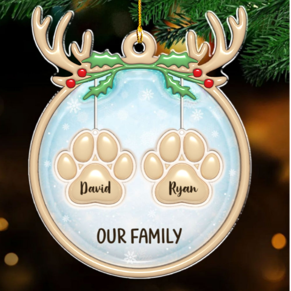 Custom Family Ornament, Christmas Gift for Family Members •  Family Charm - Personalized 3D Inflated Effect Acrylic Ornament