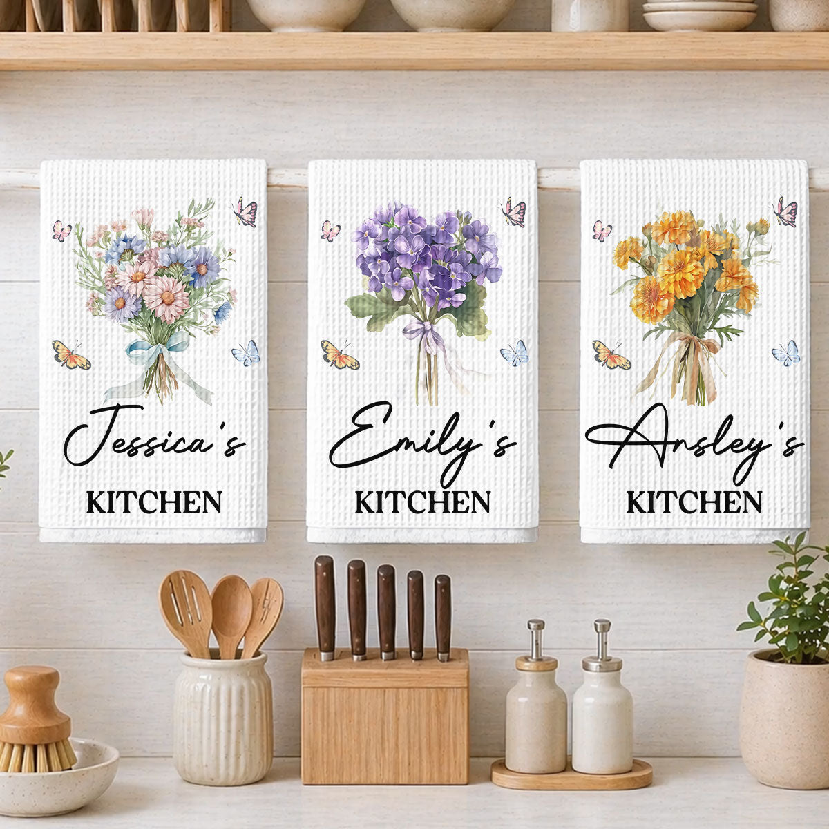Birthmonth Flower - Personalized Kitchen Towel