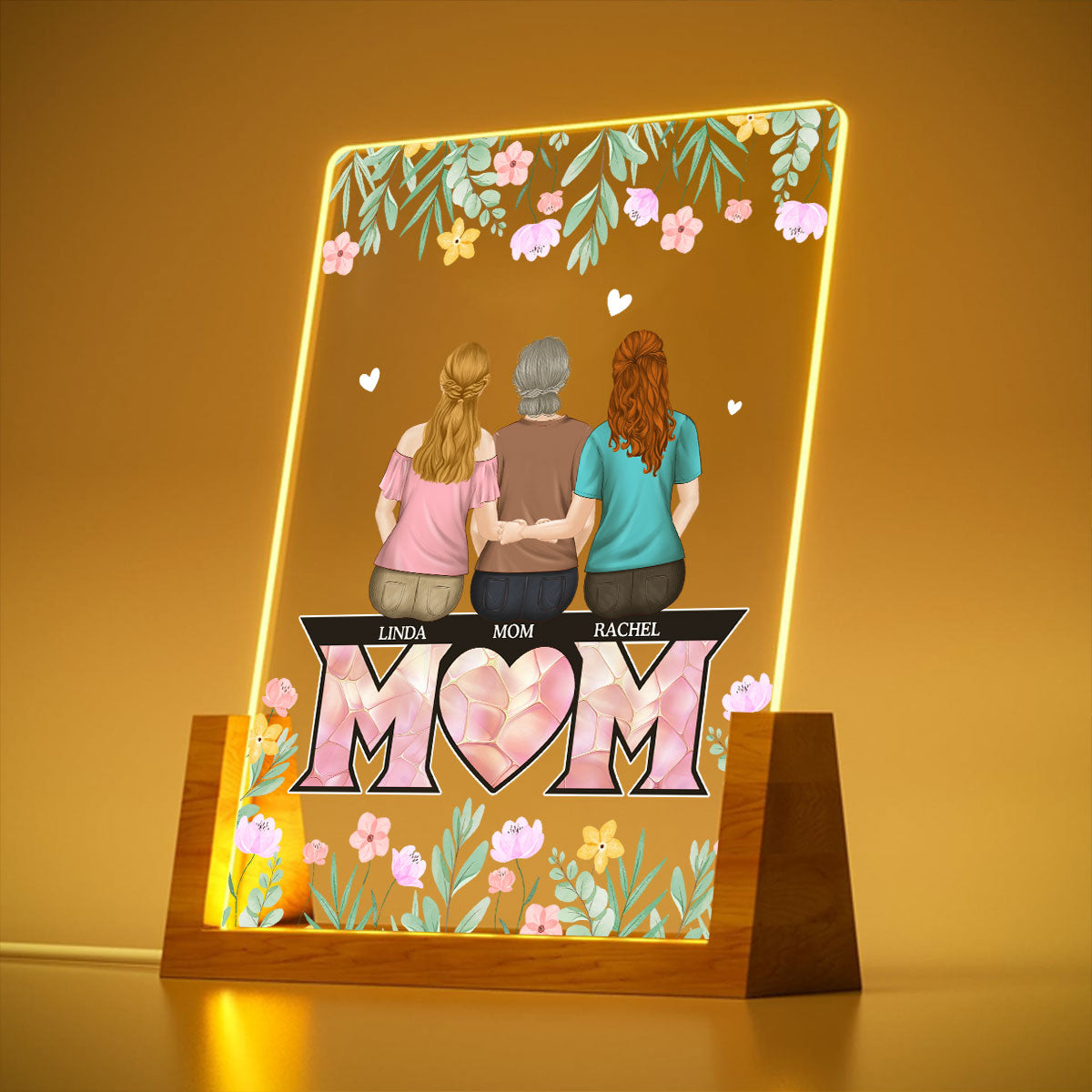 Custom Gift for Mom Grandma, Mother's Day Birthday • To The Best Mom - Personalized Night Light