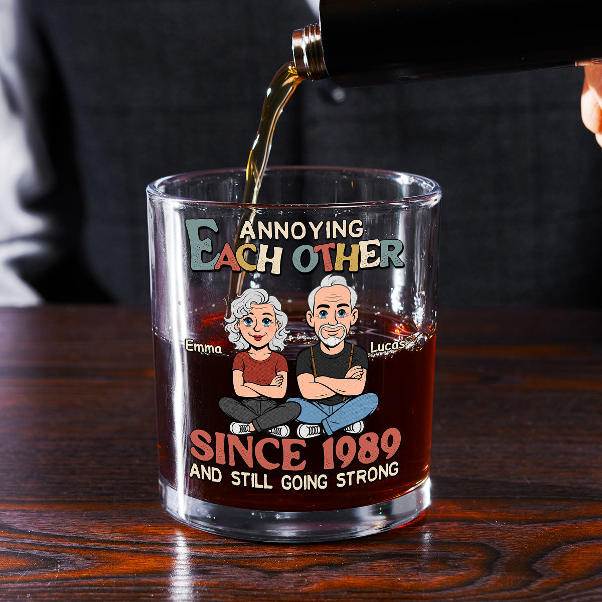Custom Christmas Anniversary Birthday Drinkware Gifts for Husband • Love You Forever - Personalized Whiskey Glass