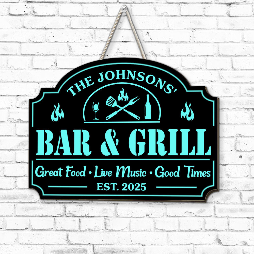 Custom Family Summer Backyard, Patio & Porch Decor • Great Time At Backyard - Personalized Wood Sign