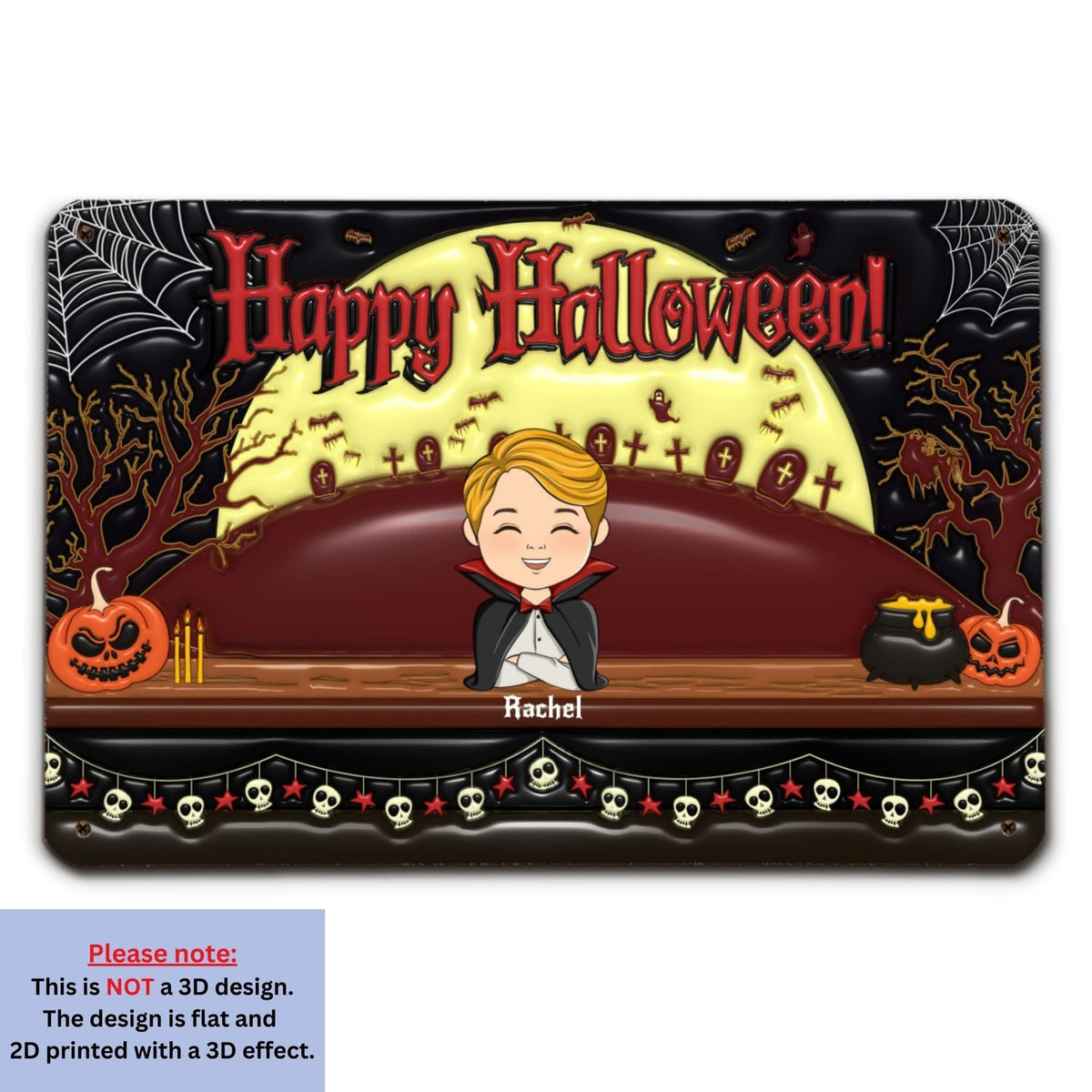 On Hallow Day - Personalized 3D Inflated Effect Metal Sign