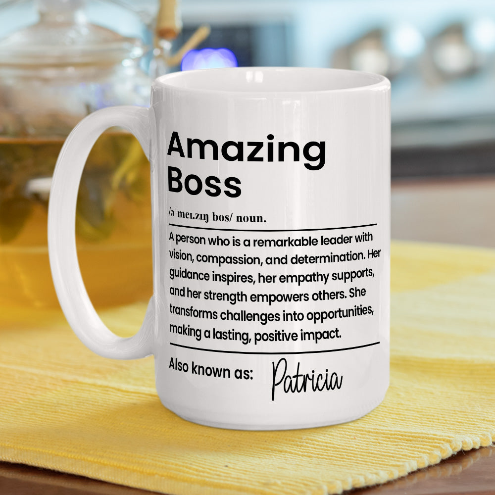 Custom Coworker, Christmas & Birthday Team Appreciation Gift • Amazing Boss - Personalized Coffee Mug