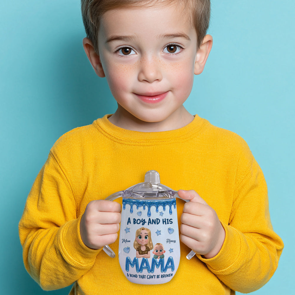 A Baby And Mommy - Personalized Sippy Cup With Handles
