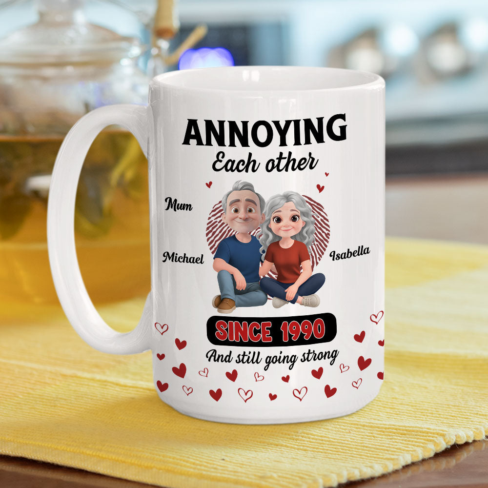 Custom Anniversary Keepsake Gifts For Couple • Annoying Each Other - Personalized Coffee Mug