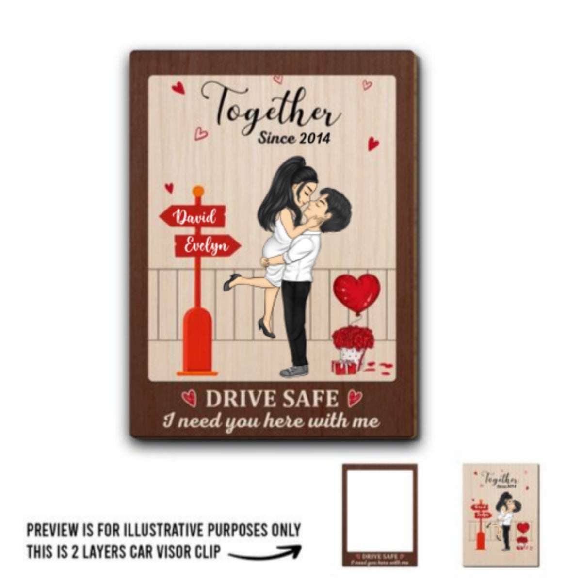Love You So - Personalized Car Visor Clip