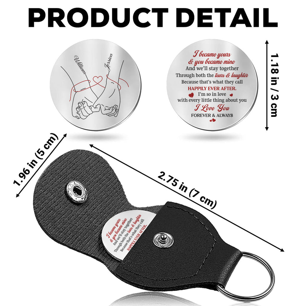 Custom Coin Keychain for Wife, Couple Anniversary Valentine's Day Gifts • Stay Together - Personalized Pocket Hug
